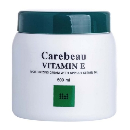 Крем для тела с витамином Е и экстрактом Абрикосовых косточек "Carebeau" с ароматом зеленого чая, 500 мл 