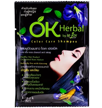 Оттеночный шампунь черный цвет "OK Herbal", 30 мл.